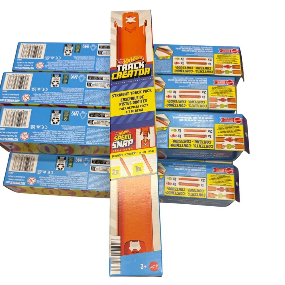 Hot Wheels Straight Track Pack Speed Snap Lot of 8 Orange Connectors Kids New